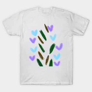 Colorful watercolor heart pattern art T-Shirt